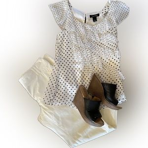 White House Black Market white trousers